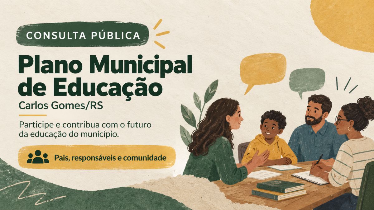 Campanha Consulta Pública do Plano Municipal de Educação de Carlos Gomes/RS
